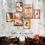 (COFFE PAINTINGS) Set of 6 wall paintings to decorate coffee shops, coffee stickers, cafe paintings