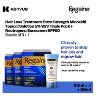 [Bundle of 3+1] Regaine Extra Strength 5% Minoxidil Stop Hair Loss Regrow Hair Solution 60ml TripleP