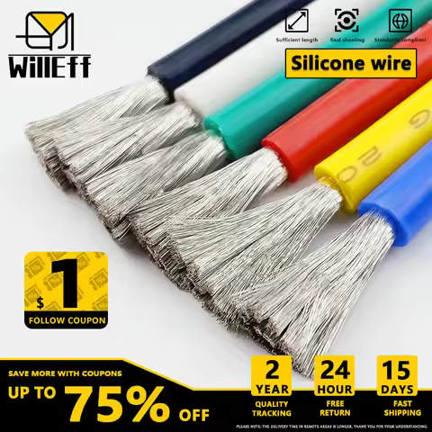 1/5/10/20m Silicone cable wire Tinned Strand Flexible Electric Automobile Car Red Blue 8AWG 10AWG 12