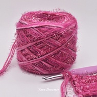 Benang Kait Besar Velvet Yarn Crochet Wool Yarn Glitter Yarn for Crochet Yarn Thick Yarn Purple Shin