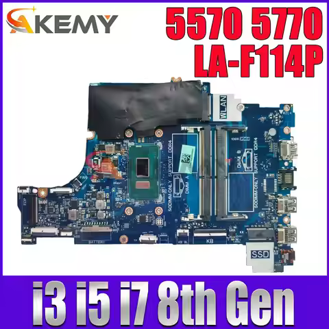 For Dell Inspiron 15 5570 5770 Motherboard LA-F114P 4415U i3 i5 i7 6/7/8th Gen 0M39NY 06PT7V 0H0WK9 