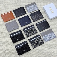 DIOR Lychee Pattern Printed Men's Card Holder Presbyopic Material Card Holder Cowhide Card Bag Small