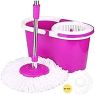 360 Spin Mop，Stainless Steel Bucket Microfiber Mopds Floor Cleaning System and Adjustable Mop Pole Decoration