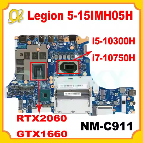 GY750/751 NM-C911 for Lenovo Legion 5-15IMH05H laptop motherboard i5-10300H i7-10750H CPU RTX2060 GT