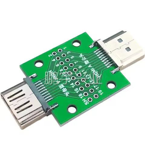1pcs HDMI Male and Female Test Board MINI Connector with Board PCB 2.54mm Pitch 19/20pin DP HD A Fem