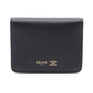 [Used] Celine CELINE Card Case Triomphe Stamp L100B2O54GFS3 Leather Bi-fold Wallet Women's New