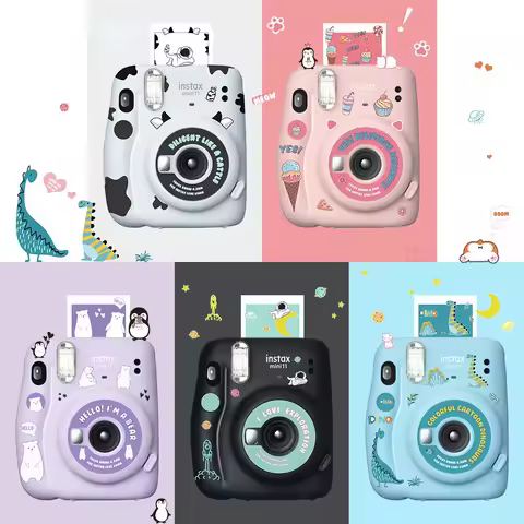 Fujifilm Instax Mini 11 Instant Camera With Creative DIY Body Sticker Cute Cartoon Space Animal Seri