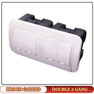 Broco Galleo White 2 Gang Double Series Switch + Double IB Inbow Embedded Series Switch G26262-55S W