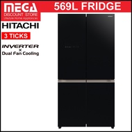HITACHI R-WB640V0MS 569L 4-DOOR FRIDGE | Bottom Freezer | 3 Ticks (NO FREE GIFT)