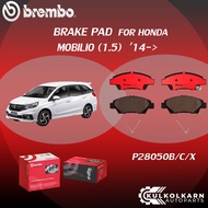ผ้าเบรคหน้า BREMBO HONDA MOBILIO เครื่อง 1.5 ปี14->(F)P28 050B/C/X