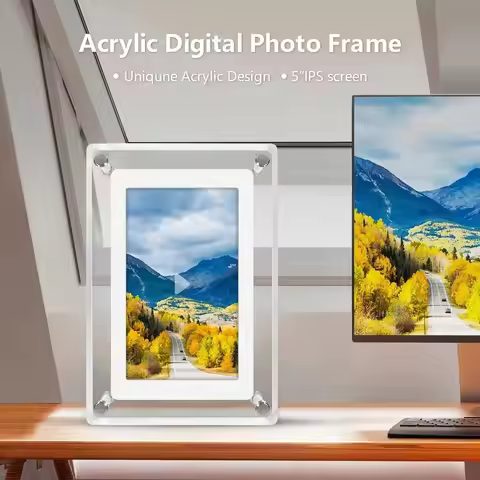 Gift Acrylic Digital Photo Frame IPS Display High Resolution Video Picture Frame 480x854 Plays Music