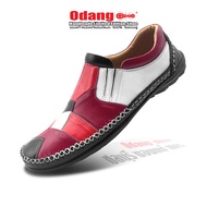 รองเท้าหนังแท้แฮนด์เมด ของแท้ 100% โอแดงชู รหัสสินค้า 401 หุ่มส้น ท็อป ทรงเท้าเรียว สลับสี สี : แดง 