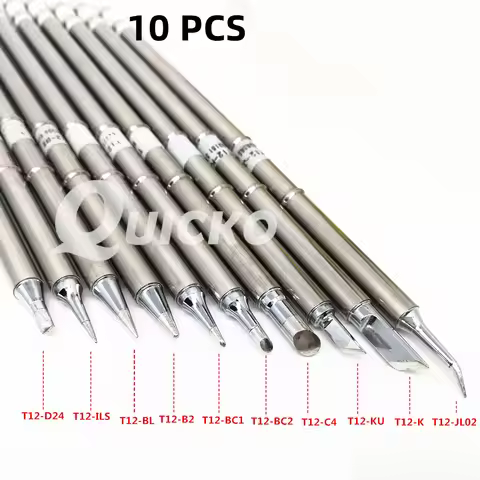 10Pcs/SET T12-B2 D24 C4 ILS JL02 KU K BC2 BL BC1 Iron Tips Series Soldering Rework Station FX-951
