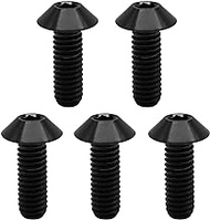 RISON Titanium M5x16mm Button Umbrella Socket Head Bolt Titanium Umbrella Screw Black Titanium Dome Head Bolt for Bicycle Motorcycle Pack of 5