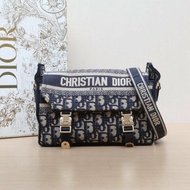 Diorcamp 郵差信使包 小號 23 藍色 帆布 淺金扣 2022