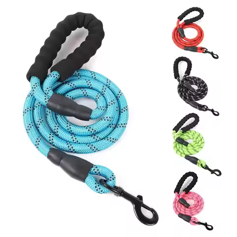 1-3m Reflective Dog Leash With Soft Padded Handle Heavy Duty Traction Rope For Small Dogs Enhance Sa