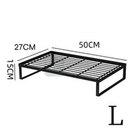 Syllere - 【優質碳鋼】廚房煤氣灶蓋板 黑色置物架 灶台蓋板 電磁爐架子 爐頭架 灶架 爐頭架 電飯鍋底座架 煤氣灶蓋板 燃氣煤氣罩 L