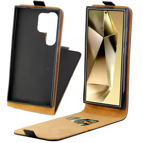 Magnetic Vertical Up Down Flip Cases For Samsung S24 S25 Ultra M36 M16 M15,F15,M35,M55,M34 Leather C