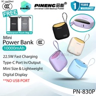 【3C Certified】Pineng PN-830P 10000mAh Powerbank 22.5W Built in Cable Power Bank Pineng PowerBank PN8