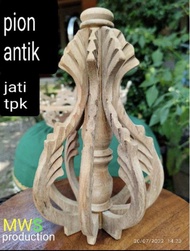 Pion ukir / pion sangkar ukir kayu jati