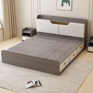 Wooden Bed Frame Storage Bed Frame High Box Bed Frame Bed Frame With Mattress Single /Queen Bed Fram