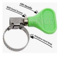 80% Stainless Steel Hose Clip Pipe ClipWith ABS Handle ASSORTED COLOUR (13mm - 22mm)