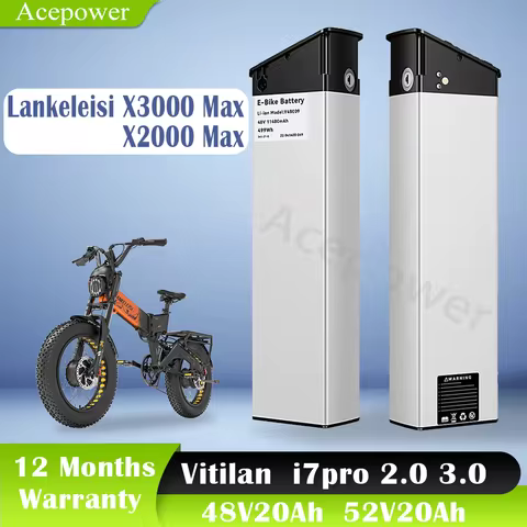 For Lankeleisi X3000 Max X2000 Max Electric Bicycle Battery 48V 52V 20Ah Battery Akku for Vitilan i7