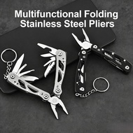 Multifunctional Stainless Steel Knife Pliers,EDC Foldable Keychain Tool for Outdoor&Home&Emergency