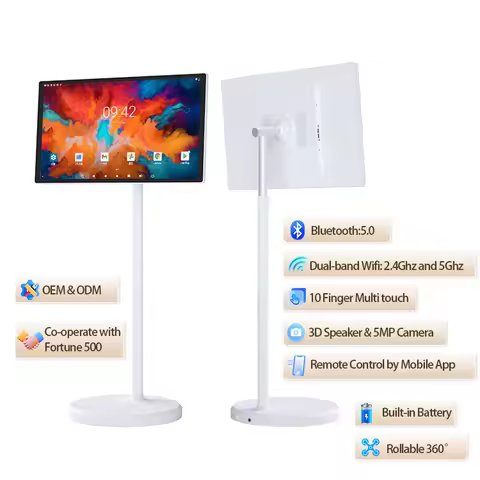 21.5/24/27/32inch Portable Smart Android TV on Wheels LCD Advertising Rotation Touch Screen Monitor