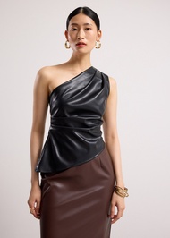 Fitted Vegan Leather Toga Top