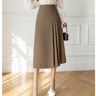 Chân Váy công sở dài qua gối kiểu váy xếp ly dấu bụng mã CV90 chất vải tuyết mưa cao cấp