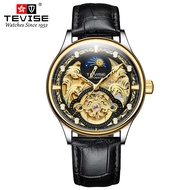 นาฬิกา TEVISE T820D นาฬิกากลไกผู้ชาย TEVISE Tourbillon สายอัตโนมัติเต็มรูปแบบกันน้ำ