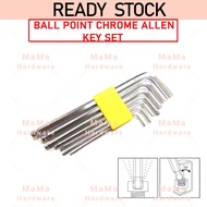 7PCS / 9PCS Chrome Long Type Ball Point Allen Key Set Hexagon head Allen key set (MM size) (READY ST