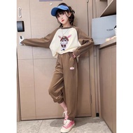 SET quần áo thu đông bé GÁI 17-45kgbộ quần áo dài tay bé gái 4 - 14 tuổi mẫu SÓC NÂU cá tính chất n