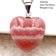 Natural Rose Red Rhodochrosite Love Pendant Necklace Heart Rhodochrosite Necklace Beads 925 Sterling