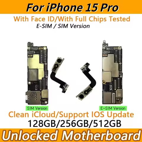 Tested Logic Board For iPhone 15 Pro Motherboard 128GB 256GB With/NO Face ID Unlocked Clean iCloud P