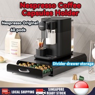 [SG Stock]Nespresso Drawer Type Coffee Capsules Organizer/Drawer for 60 pods Storage Stand Rack Coff