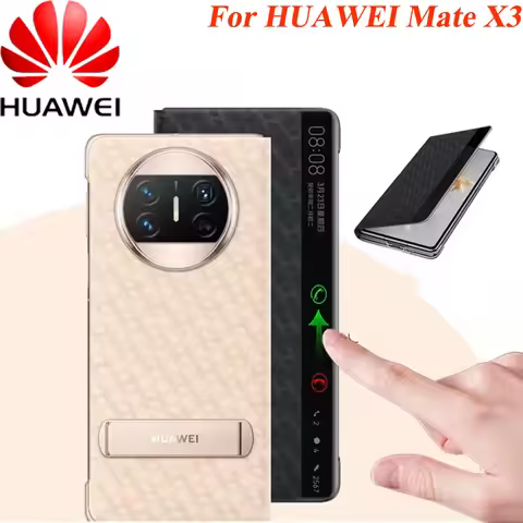 Original Smart View Window Case For Huawei Mate X3 Auto Sleep Wake Up Flip Cover Luxury Leather PU S