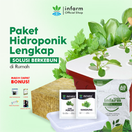 INFARM- Paket Hidroponik Lengkap untuk Pemula System Wick Bonus Pelatihan Sampai Bisa Panen / Nutrisi AB Mix Benih Sayuran Rockwool