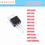 1pcs/lot IRF3205 IRF530 IRF630 IRF640 IRF740 IRF820 IRF830 IRF840 IRF9540 IRFZ44N PBF FQP30N06L TO-2