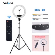 Selens 14นิ้ว LED แหวนไฟ36W อุณหภูมิสีปรับได้3200K-5600K 230led ลูกปัดรุ่นอัพเกรดสำหรับที่ถ่ายทอดสดก