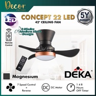 DEKA Fan DEKA CONCEPT 22 LED 22" 3 Blades 14 Speed DC Motor Remote Control Ceiling Fan With Light Kipas Siling Syiling