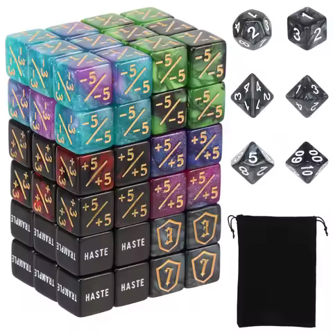 78Pcs MTG Counter Dice Set with Keywords Counter Dice -1/+1 Tokens Shield Life Counter Family Gather
