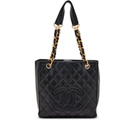 Chanel Black Quilted Caviar Timeless Classic Petit Shopping Tote PST Gold Hardware, 2004-2005