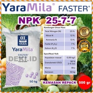 Pupuk NPK 25 7 7 Yara Faster 500 gr Kemasan Repack YaraMila Fase Vegetatif Pertumbuhan Tanaman