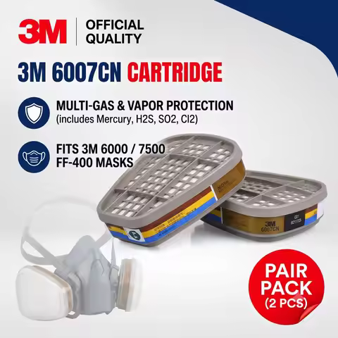 Original 3M 6007CN Mercury Vapor Acid Gas Organic Filter Cartridge for 6200 6800 7502 Mask Industria