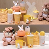 Mug Starbucks New Year Rabbit Zodiac Cup Traditional Lucky Persimmon Adorable Rabbit Straw Insulation Teapot Ceramic Mug