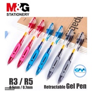M&G Retractable R3(0.5mm) / R5(0.7mm) Gel Pen | Black Blue Red AGP02372 AGP12371 [Economy]