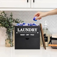 Condensed Beads Washing Powder Box Wooden Household Laundry Box Dry Paper Laundry Tablet Storage Box