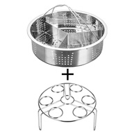 3Pcs/Set Pressure Cooker Accessories Stainless Steel Steam Basket with Egg Steamer Rack Divider for 